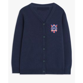 Cardigan embroidered with school logo