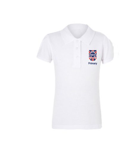 Girls Cotton Polo with embroidered school badge 